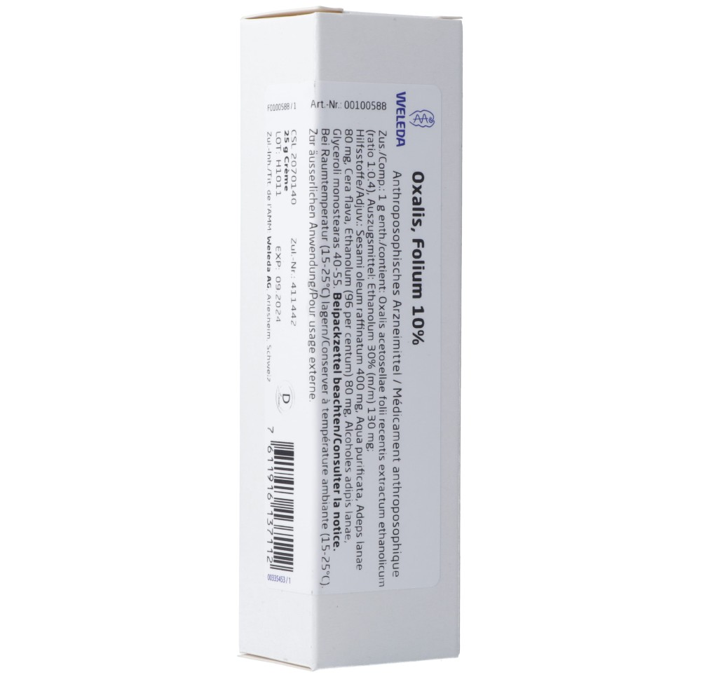 WELEDA oxalis folium crème 10 % 25 g