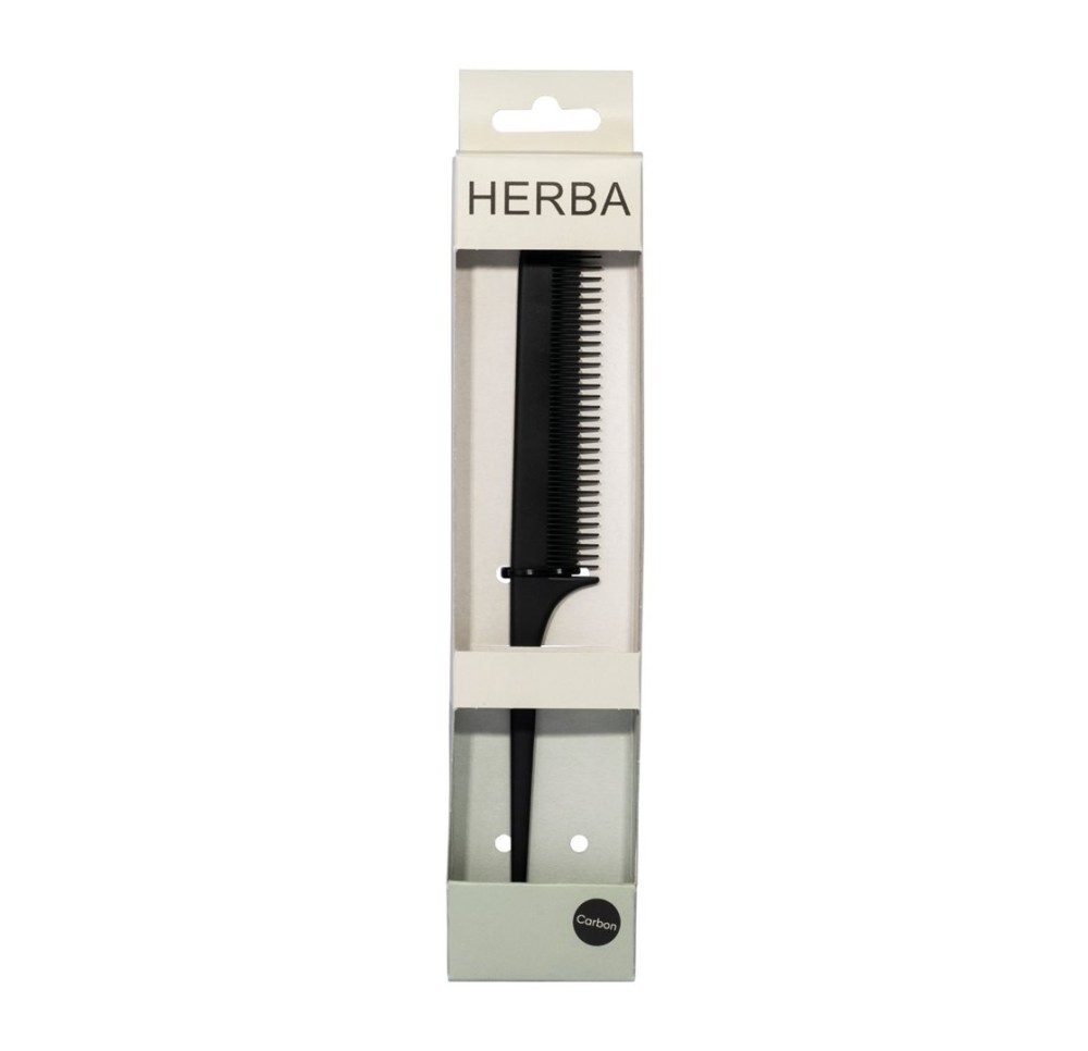 HERBA peigne à tige carbone finement denté noir