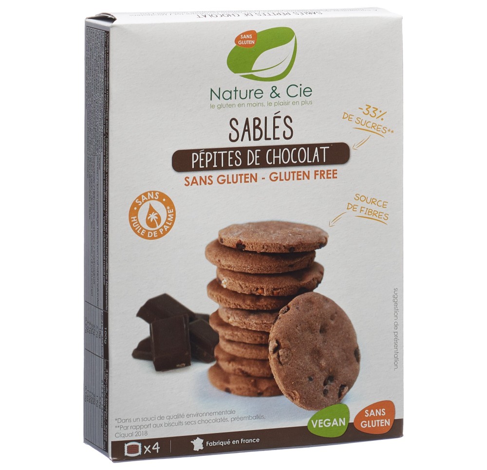 NATURE&CIE biscuits pépit choc s gluten 125 g