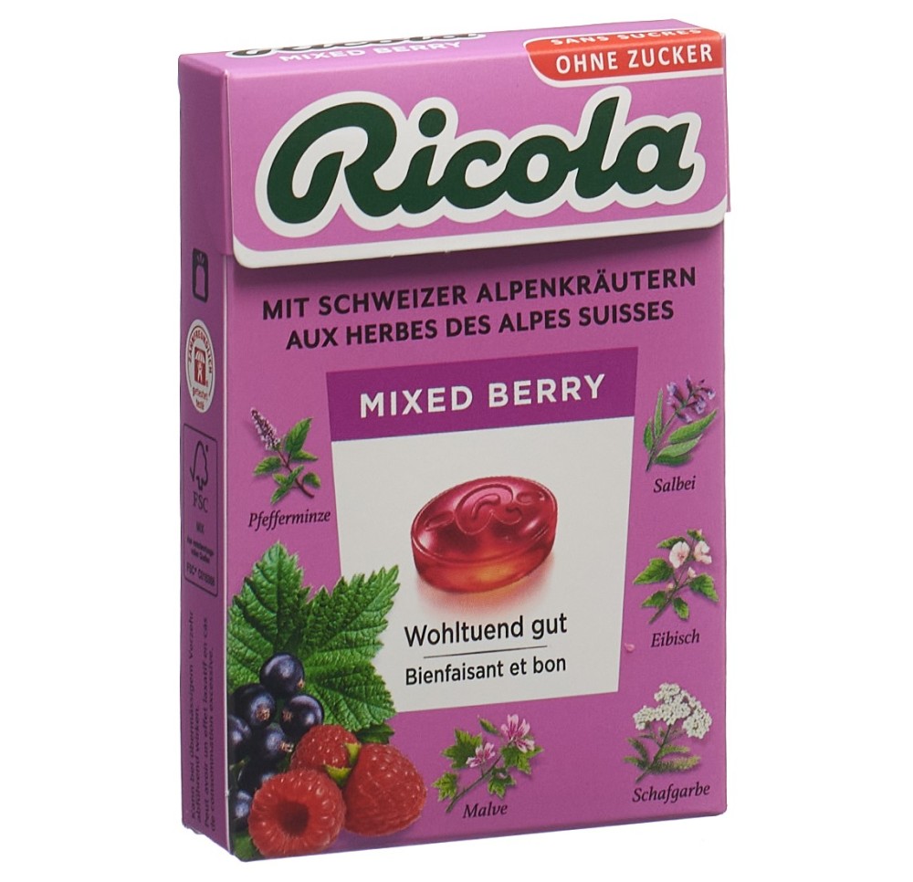 RICOLA mixed berry bonbons sans sucre box 50 g