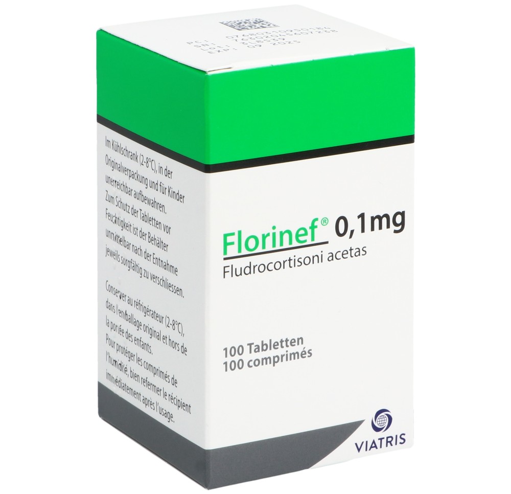 FLORINEF cpr 0.1 mg bte 100 pce