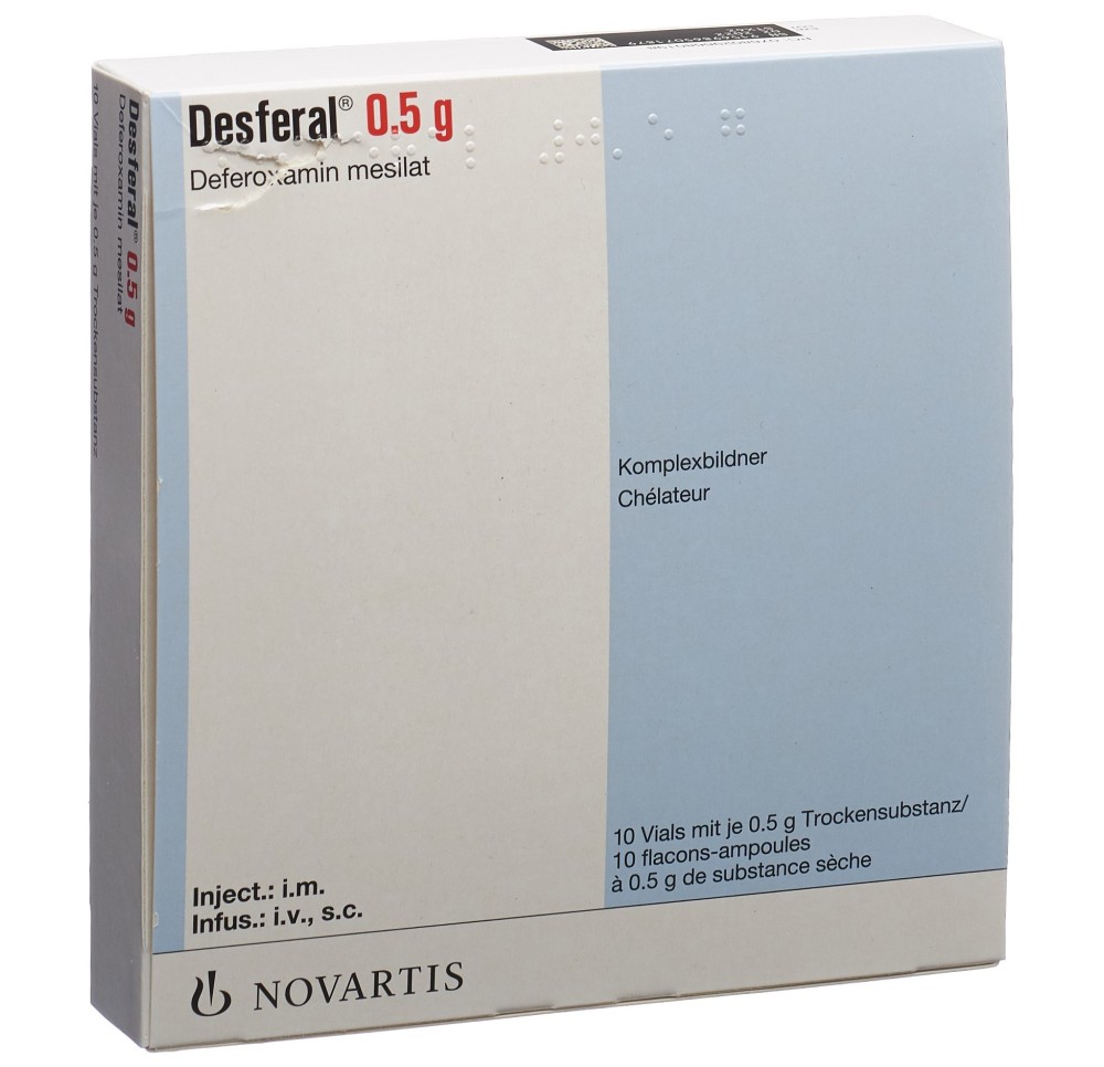 DESFERAL subst sèche 500 mg flac 10 pce