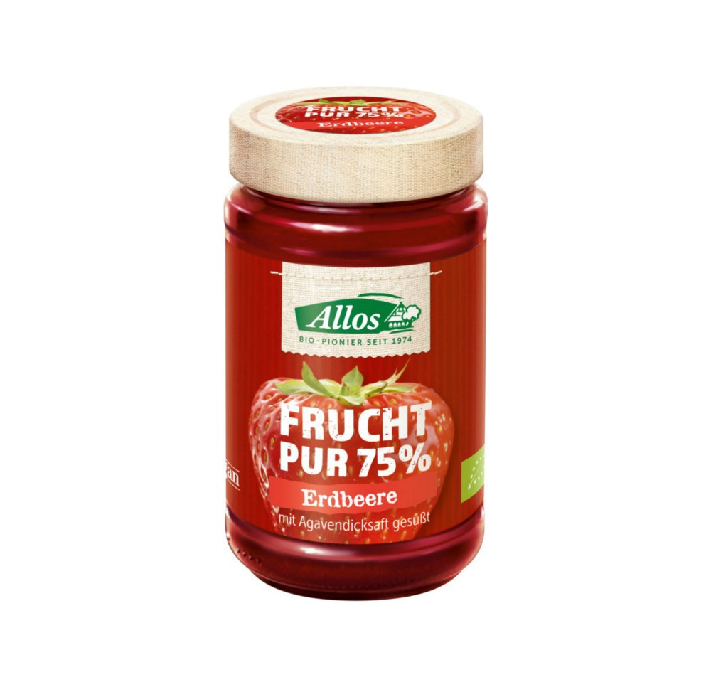 ALLOS Frucht pur confiture 75% fraises bio 250 g