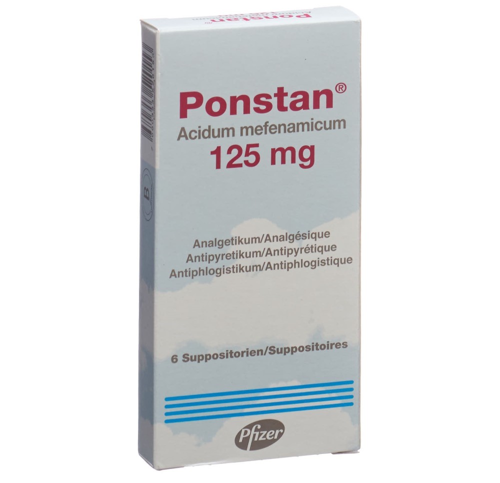 PONSTAN supp 125 mg enf 6 pce