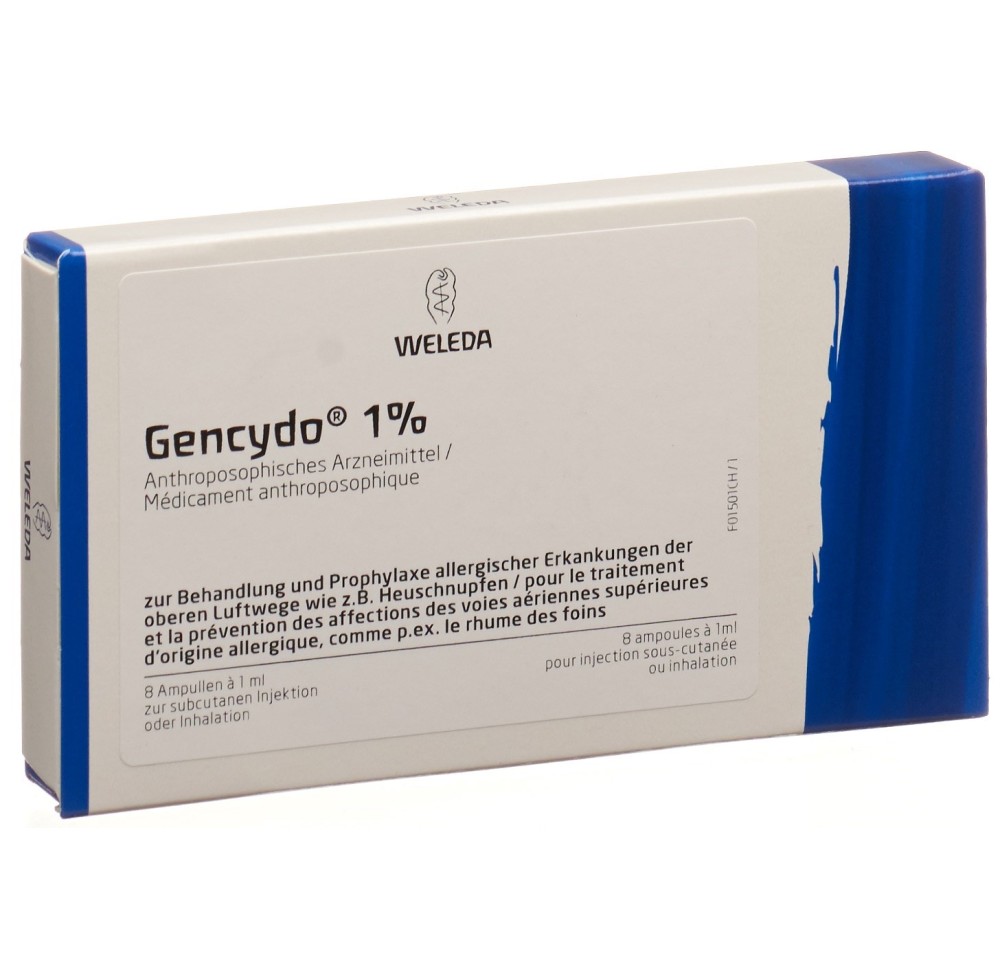 GENCYDO 1% sol inj 8 amp 1 ml