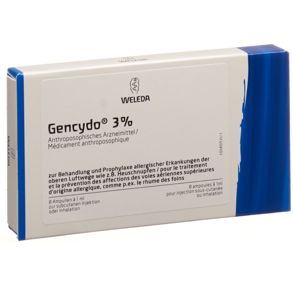 GENCYDO 3% sol inj 8 amp 1 ml