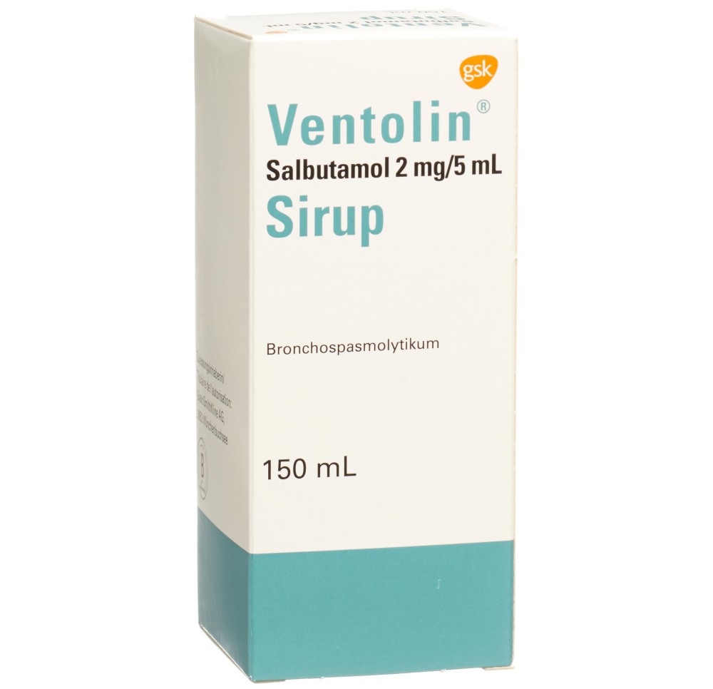 VENTOLIN sirop 2 mg/5ml s sucre fl 150 ml