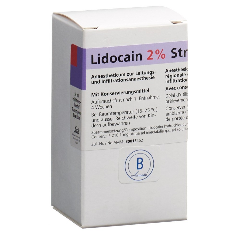 LIDOCAÏNE Streuli 2% 1 g/50ml flac 50 ml