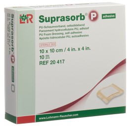SUPRASORB P pansement mousse 10x10cm adhé 10 pce