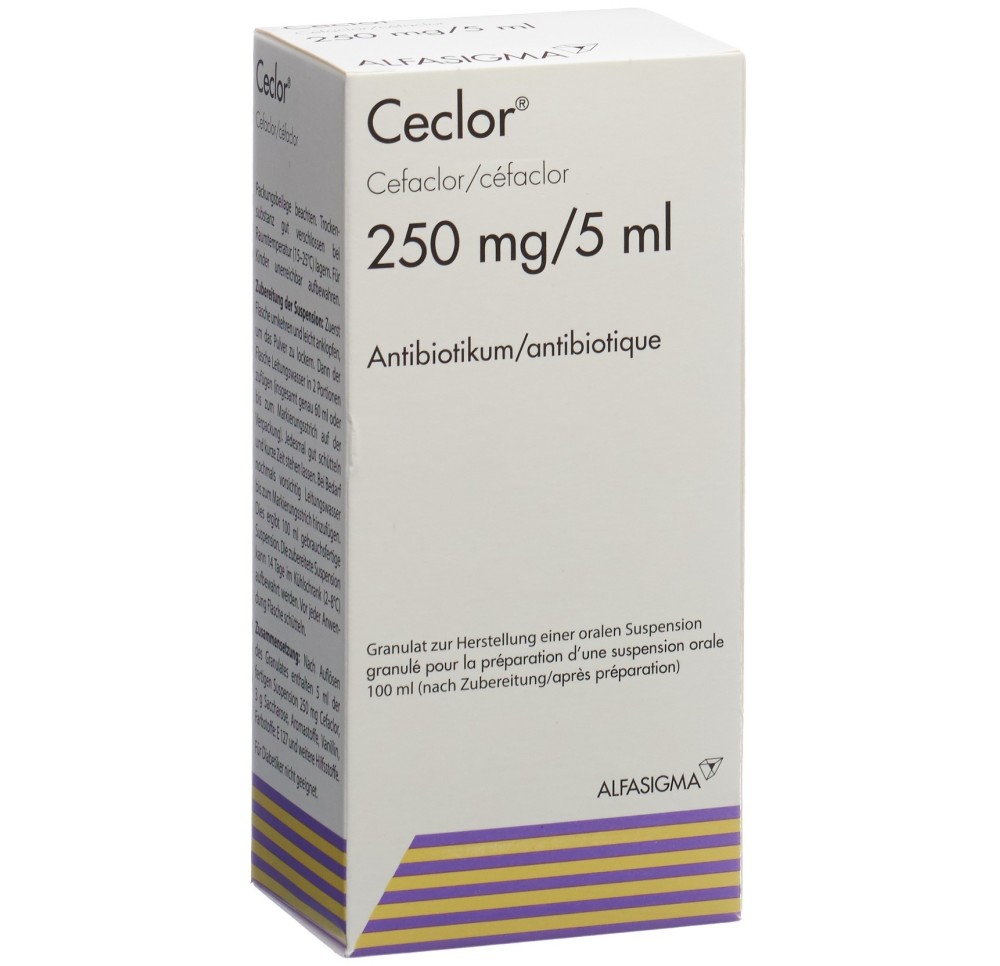 CECLOR gran 250 mg/5ml p susp fl 100 ml