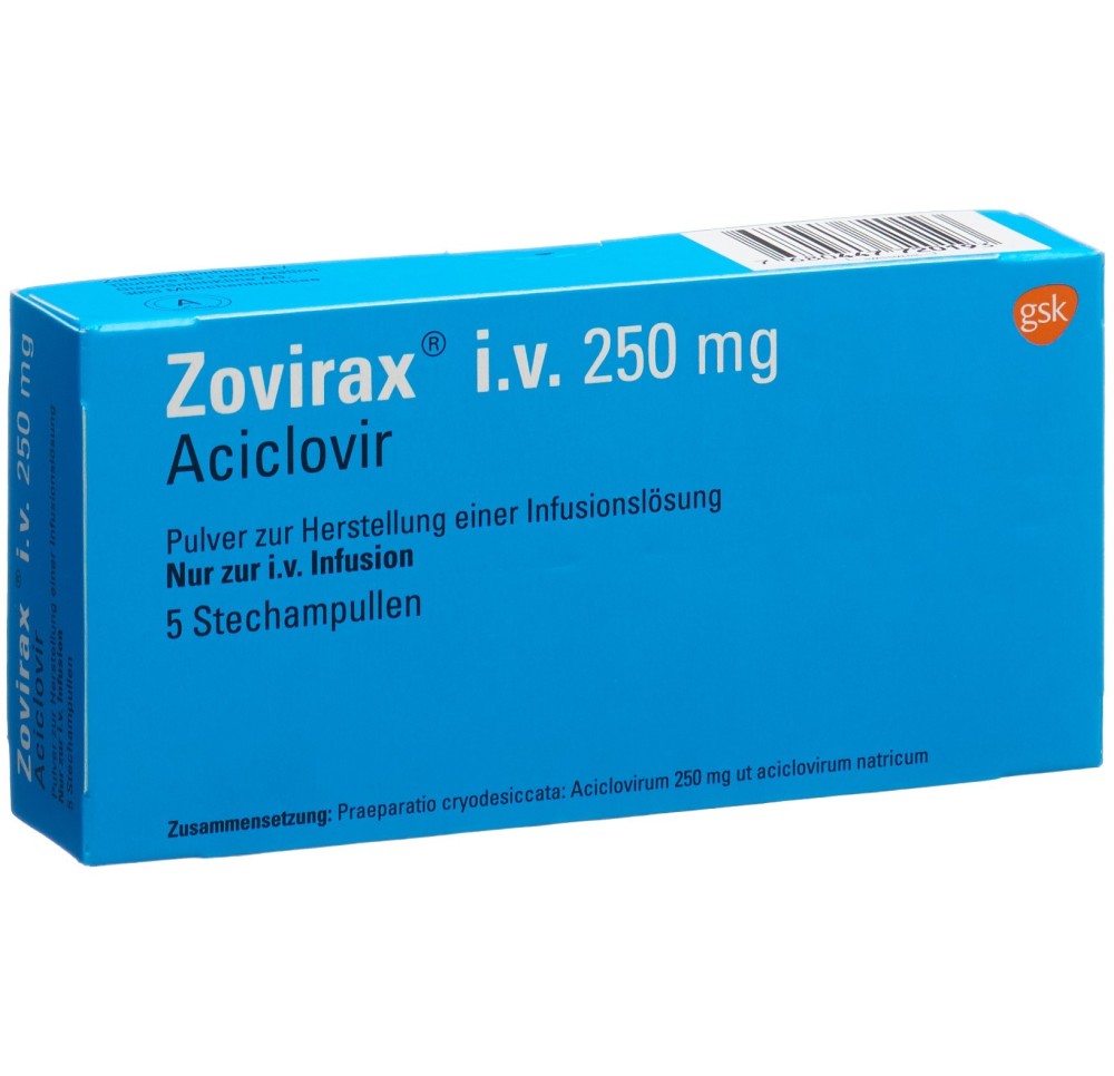 ZOVIRAX subst sèche 250 mg flac 5 pce