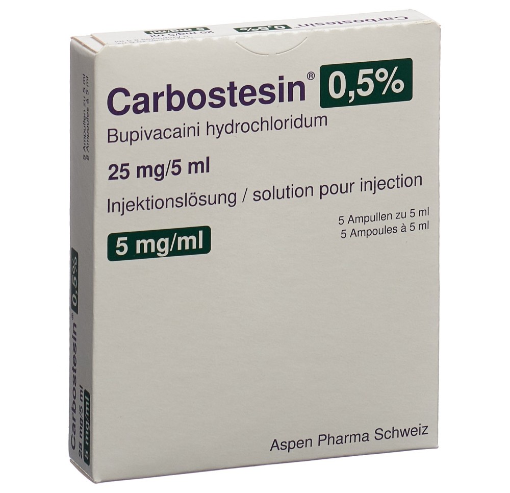 CARBOSTESIN 0.5% sol inj 25 mg/5ml 5 amp 5 ml