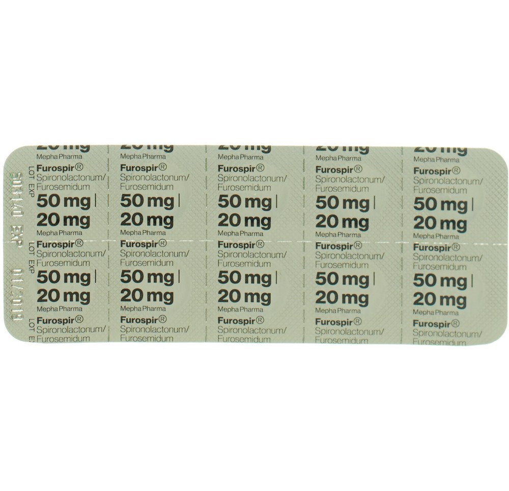 FUROSPIR Lactab 50mg/20mg 50 pce