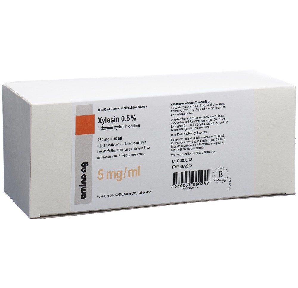 XYLESINE sol inj 250 mg/50ml a cons 10 x 50 ml