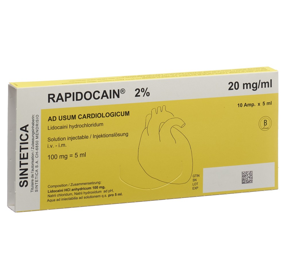 RAPIDOCAIN Cardio 2% 100 mg/5ml 10 amp 5 ml