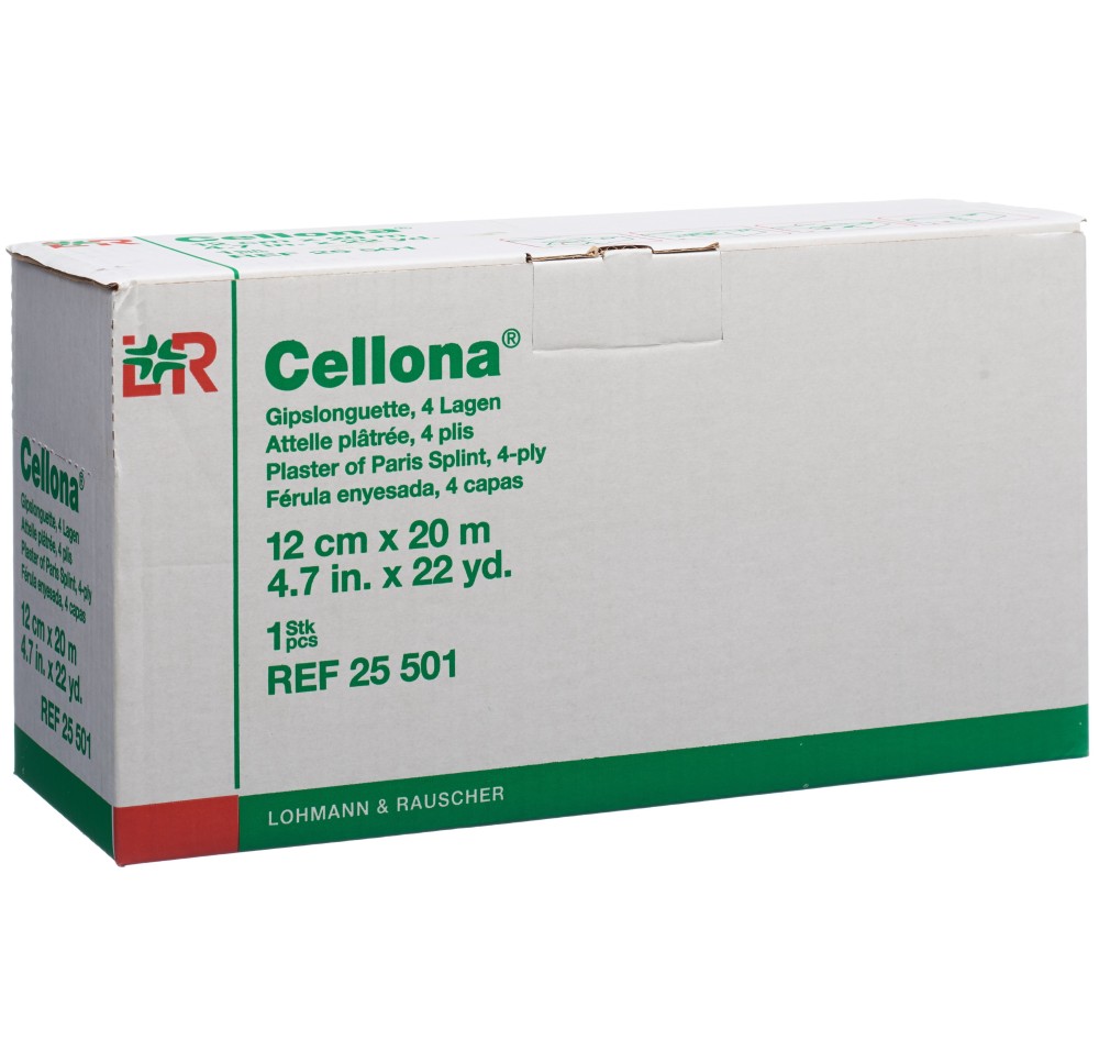 CELLONA attelle 20mx12cm 4couches pliée blanc