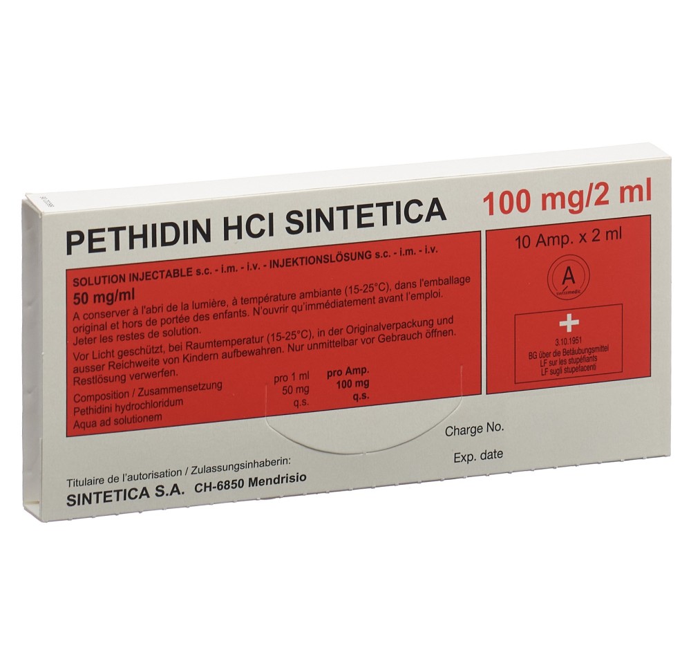 PETHIDINE HCL Sintetica 100 mg/2ml 10 amp 2 ml