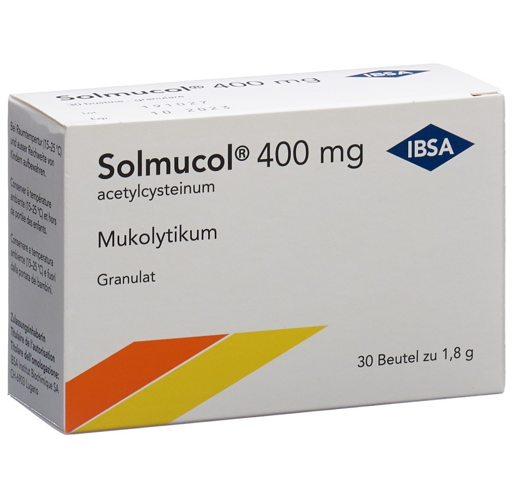 SOLMUCOL gran 400 mg s sucre 30 sach 1.8 g