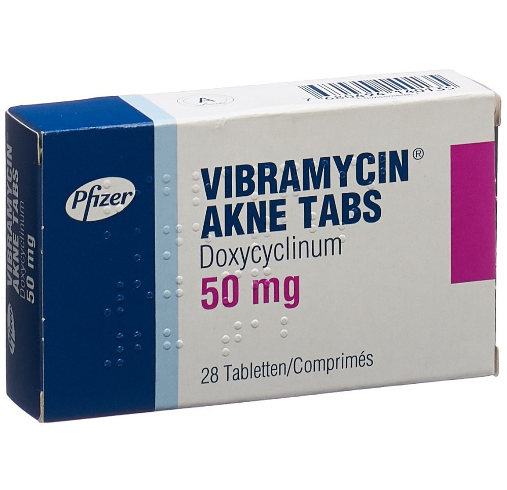 VIBRAMYCINE Acné cpr 50 mg 28 pce