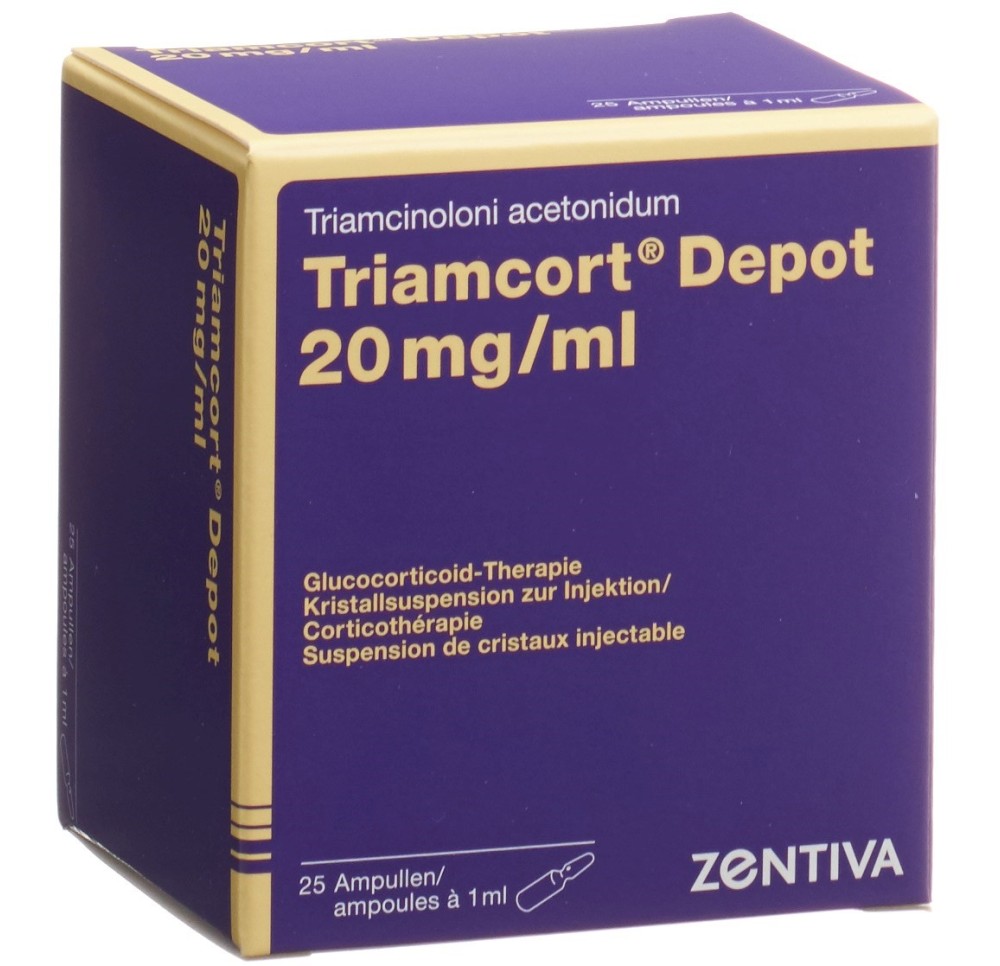 TRIAMCORT Dépôt susp crist 20 mg/ml 25 amp 1 ml