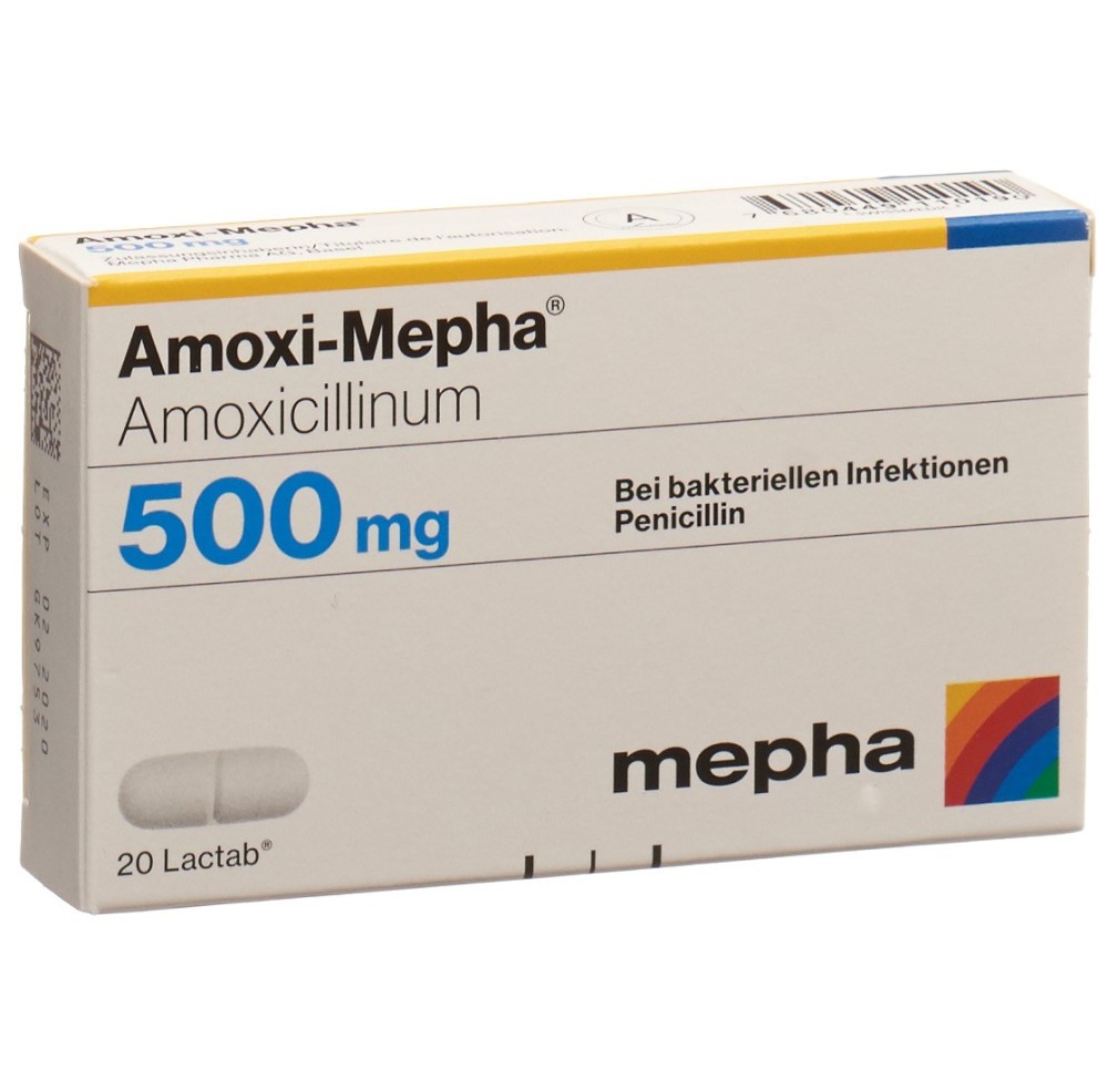 AMOXI Mepha Lactab 500 mg 20 pce