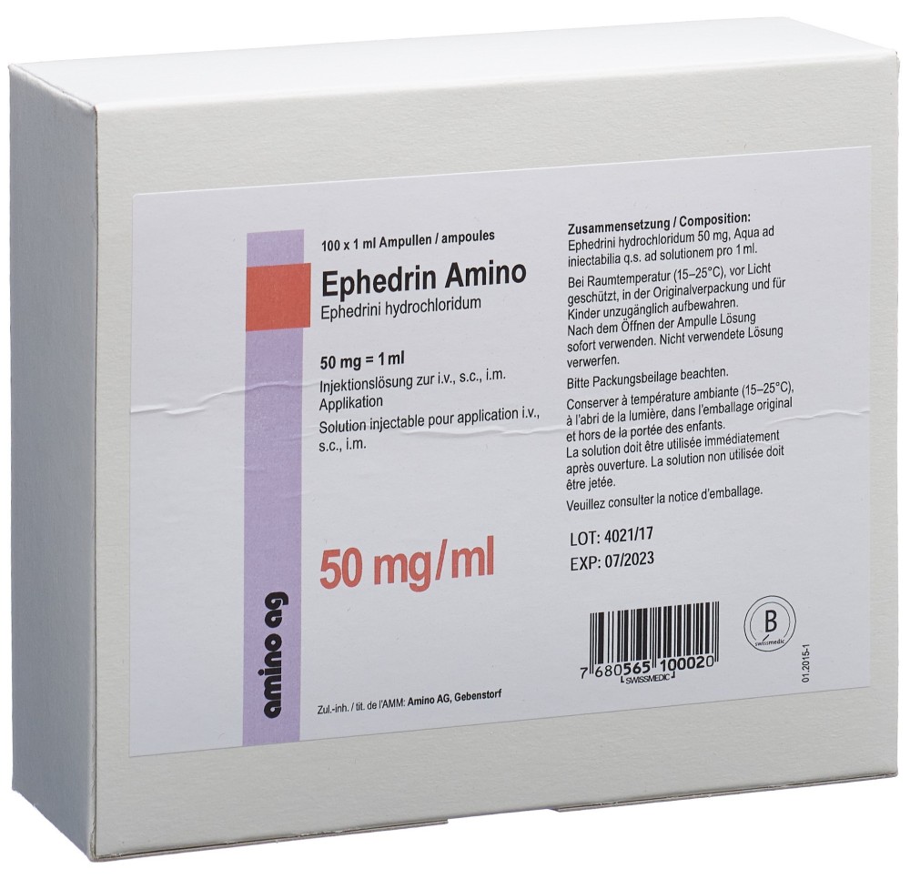 EPHEDRIN Amino sol inj 50 mg/ml 100 amp 1 ml
