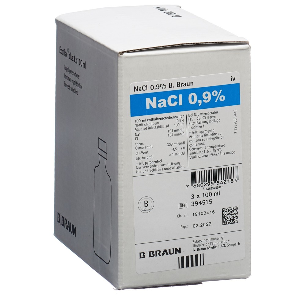 NACL Braun 0.9 % 100ml Miniflac 3 pce