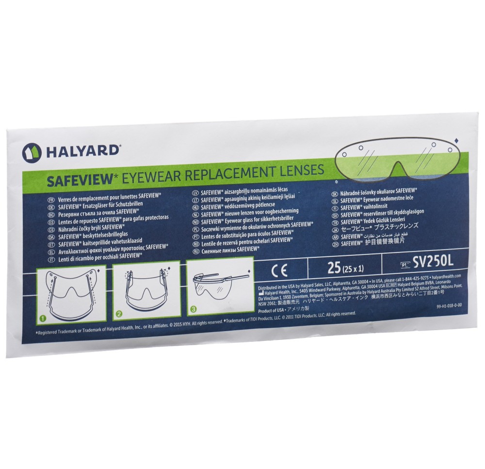 SAFEVIEW verres de rechange 10 sach 25 pce