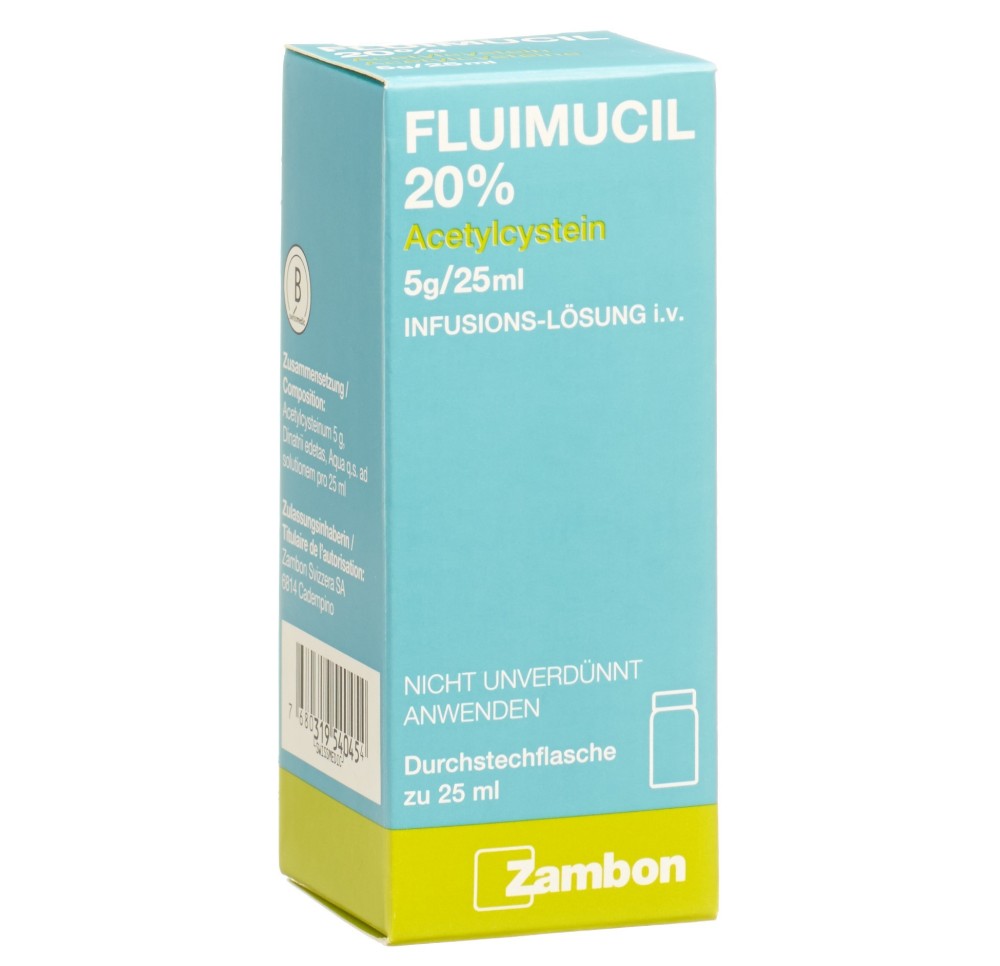 FLUIMUCIL 20% sol perf 5 g/25ml flac 25 ml
