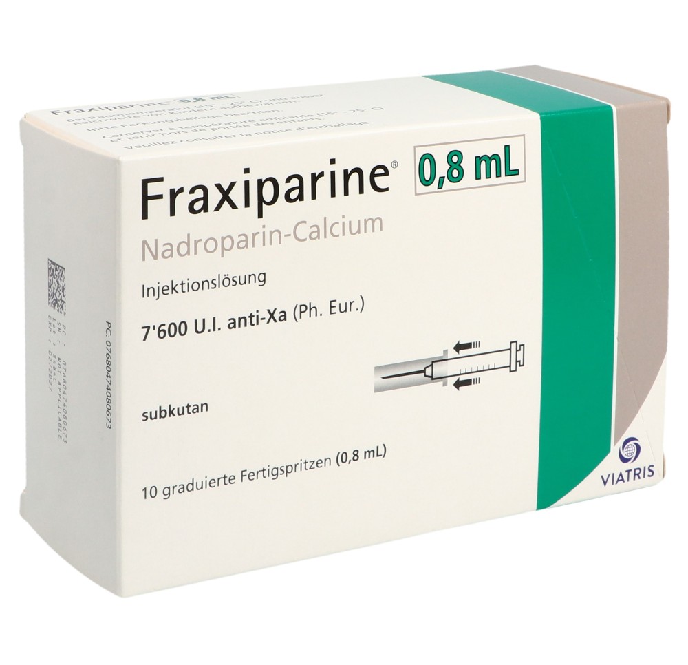 FRAXIPARINE 0.8 ml sol inj 10 ser pré 0.8 ml