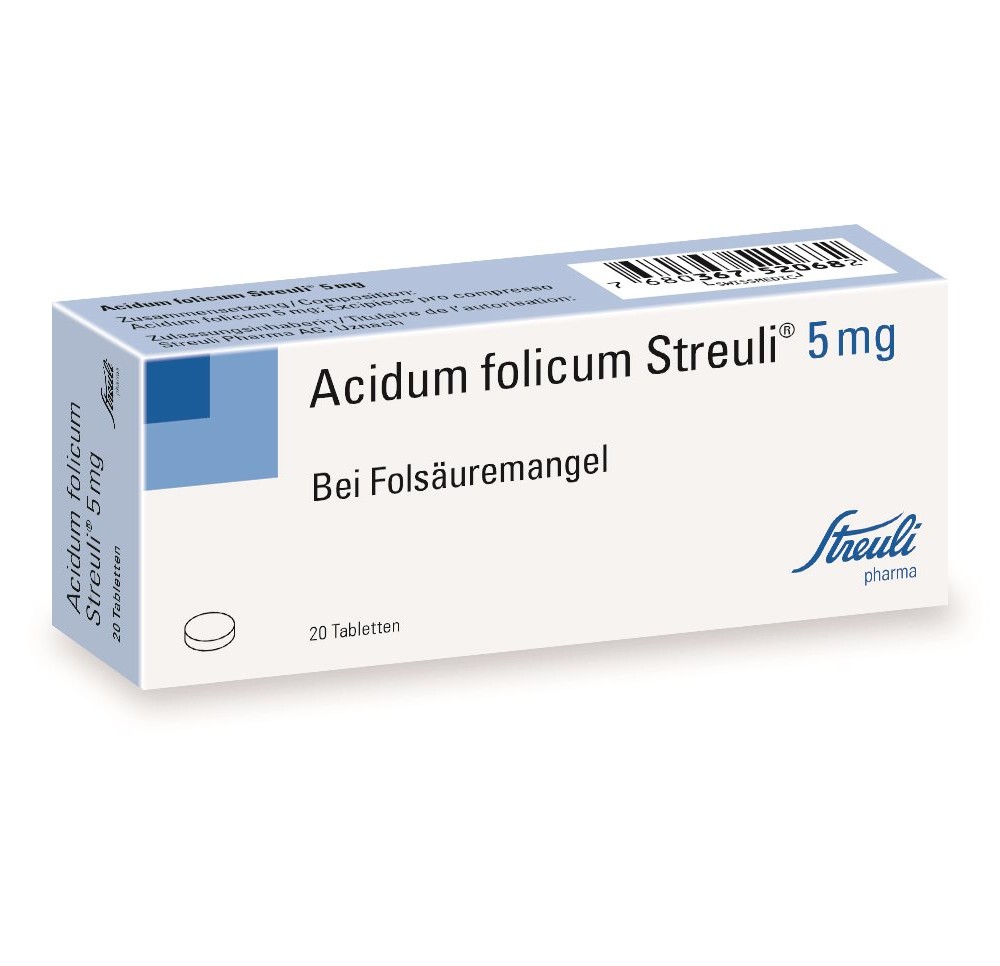 ACIDUM FOLICUM Streuli cpr 5 mg 20 pce