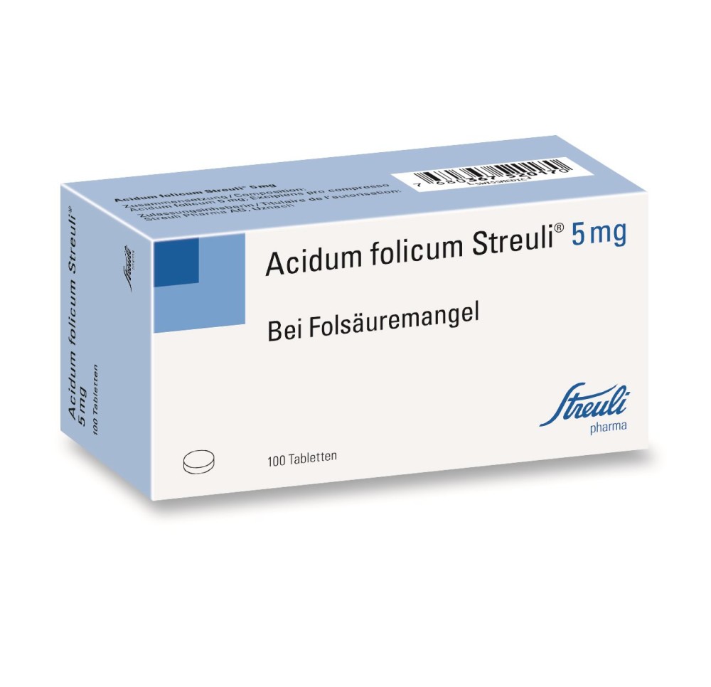 ACIDUM FOLICUM Streuli cpr 5 mg 100 pce