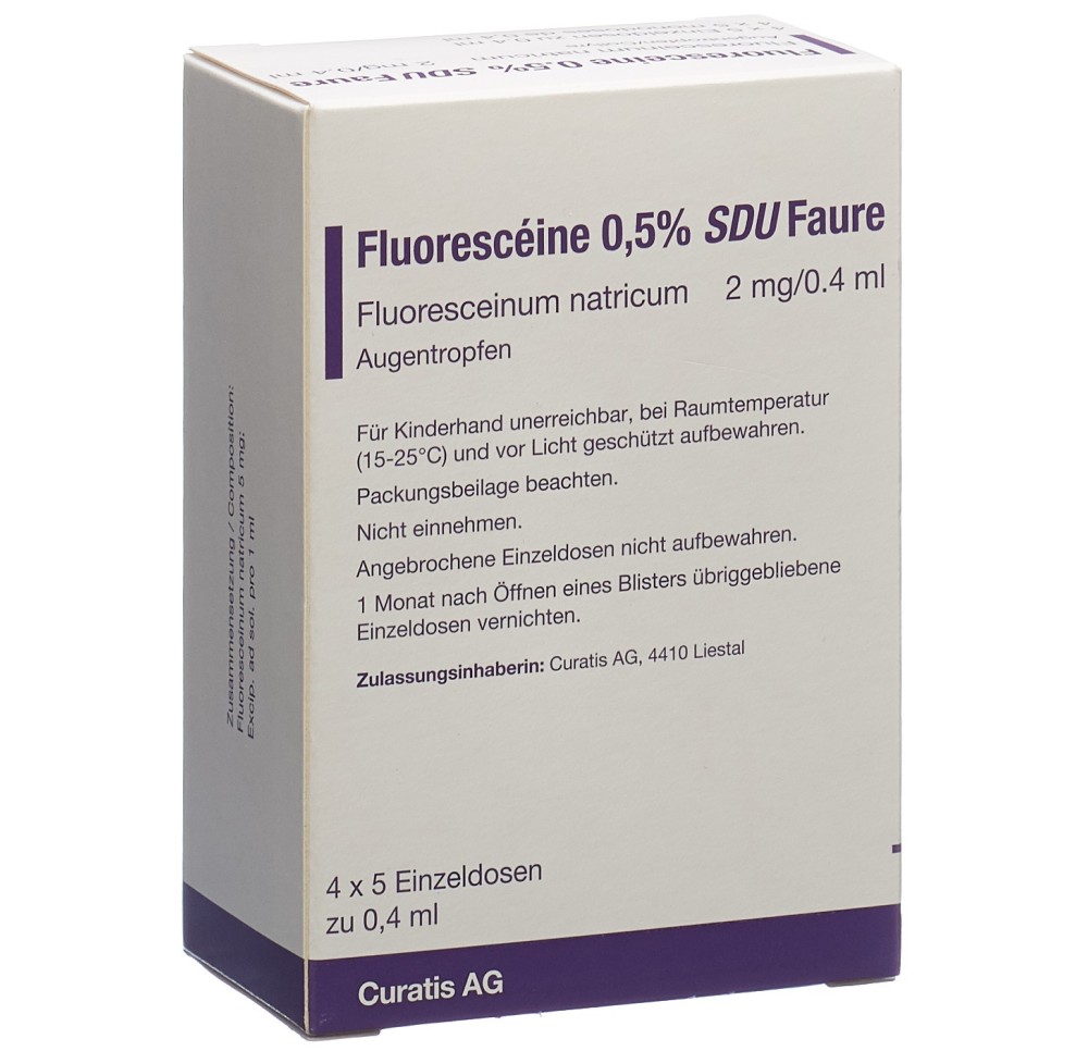 FLUORESCEINE SDU Faure gtt opht 0.5 % 20 x 0.4 ml