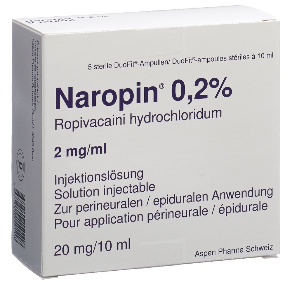 NAROPIN sol inj 20 mg/10ml amp duofit 5 pce