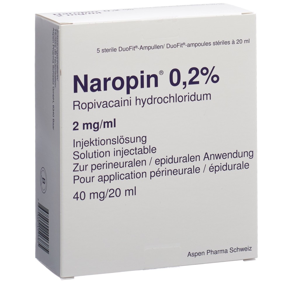 NAROPIN sol inj 40 mg/20ml amp duofit 5 pce