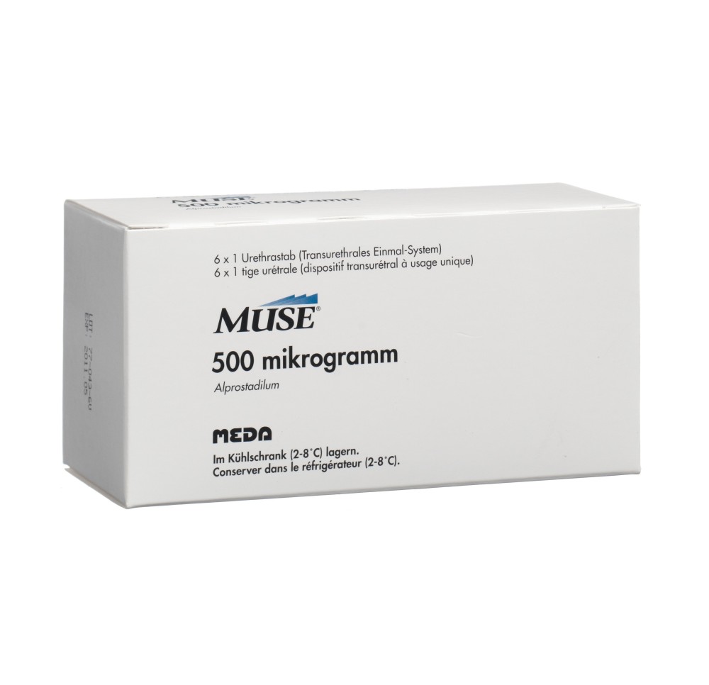 MUSE stylo urètre 500 mcg 6 pce