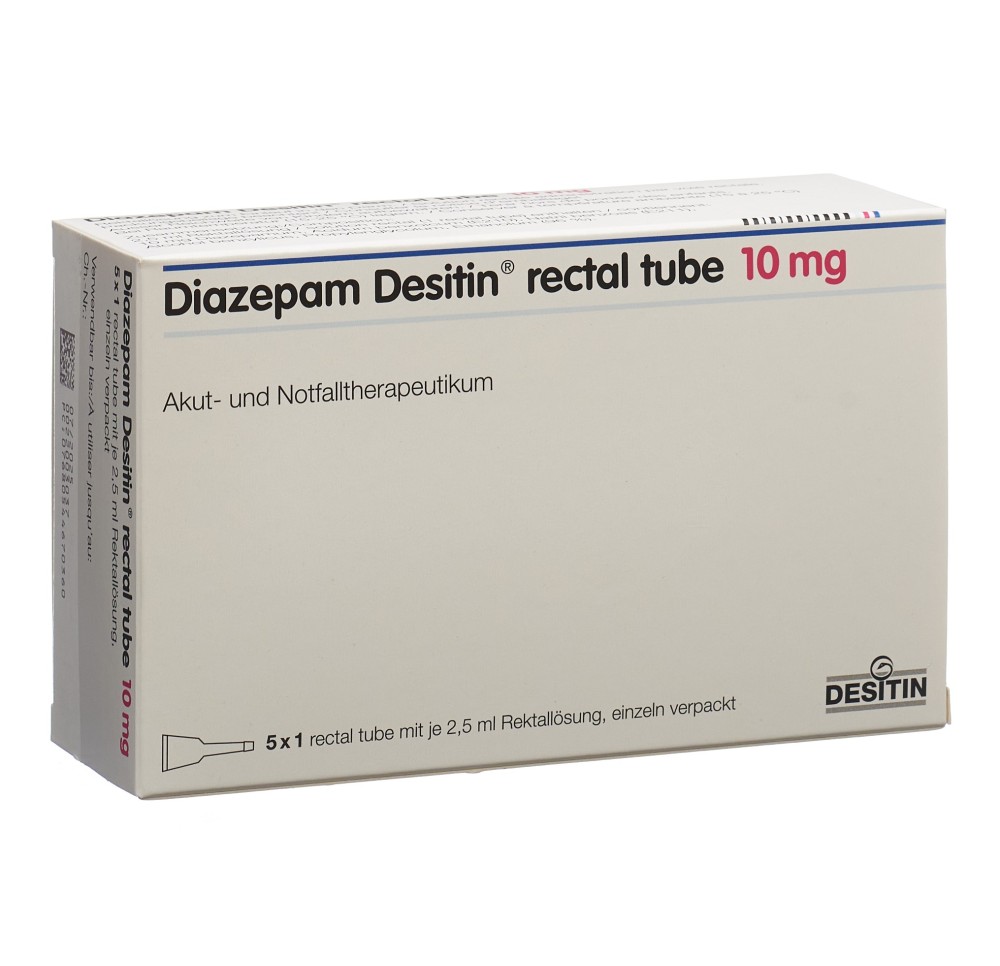 DIAZEPAM Desitin rectal tube 10 mg 5 x 2.5 ml