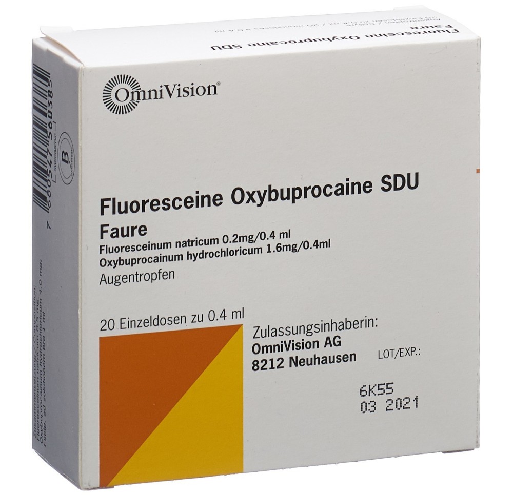 FLUORESCEINE Oxybupro SDU Faure 0.4 % 20 x 0.4 ml