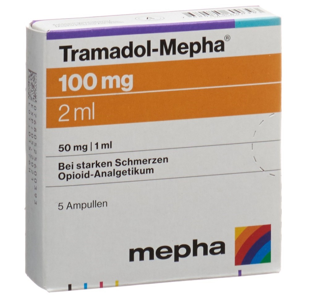 TRAMADOL Mepha sol inj 100 mg/2ml 5 amp 2 ml