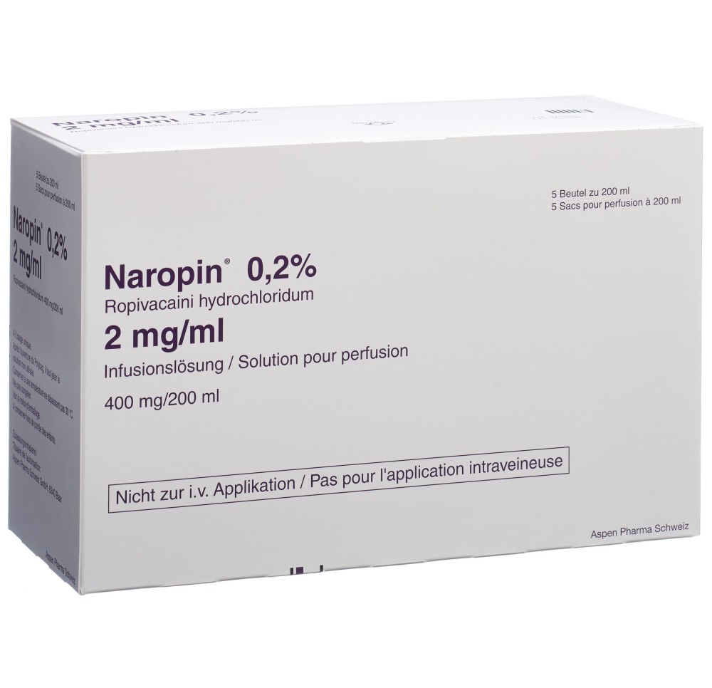 NAROPIN sol inj 400 mg/200ml polybag 5 pce
