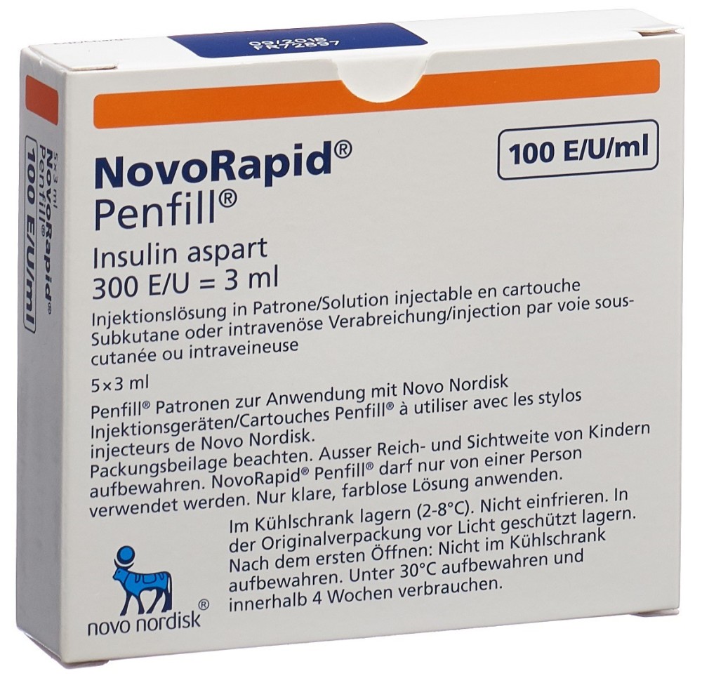 INSULINE NovoRapid Penfill 5 cartouche 3 ml