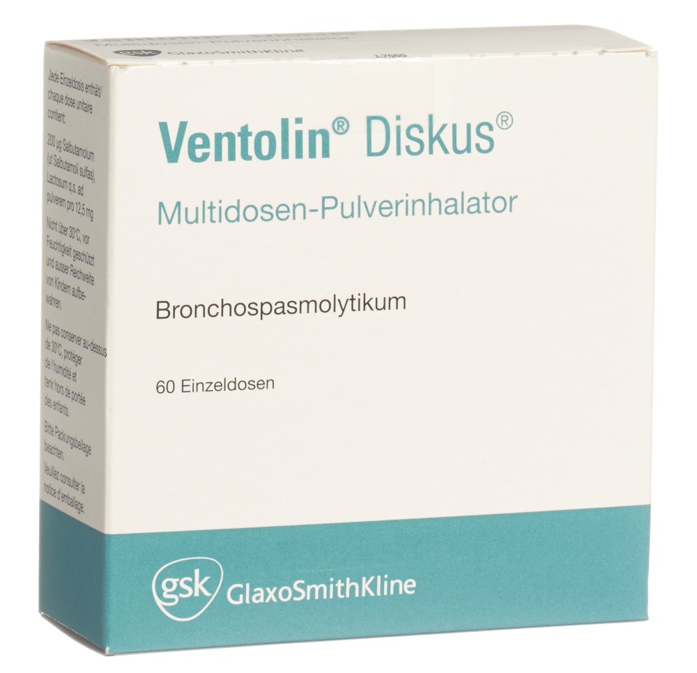VENTOLIN Diskus multidos pdr inh 200 mcg 60 dos
