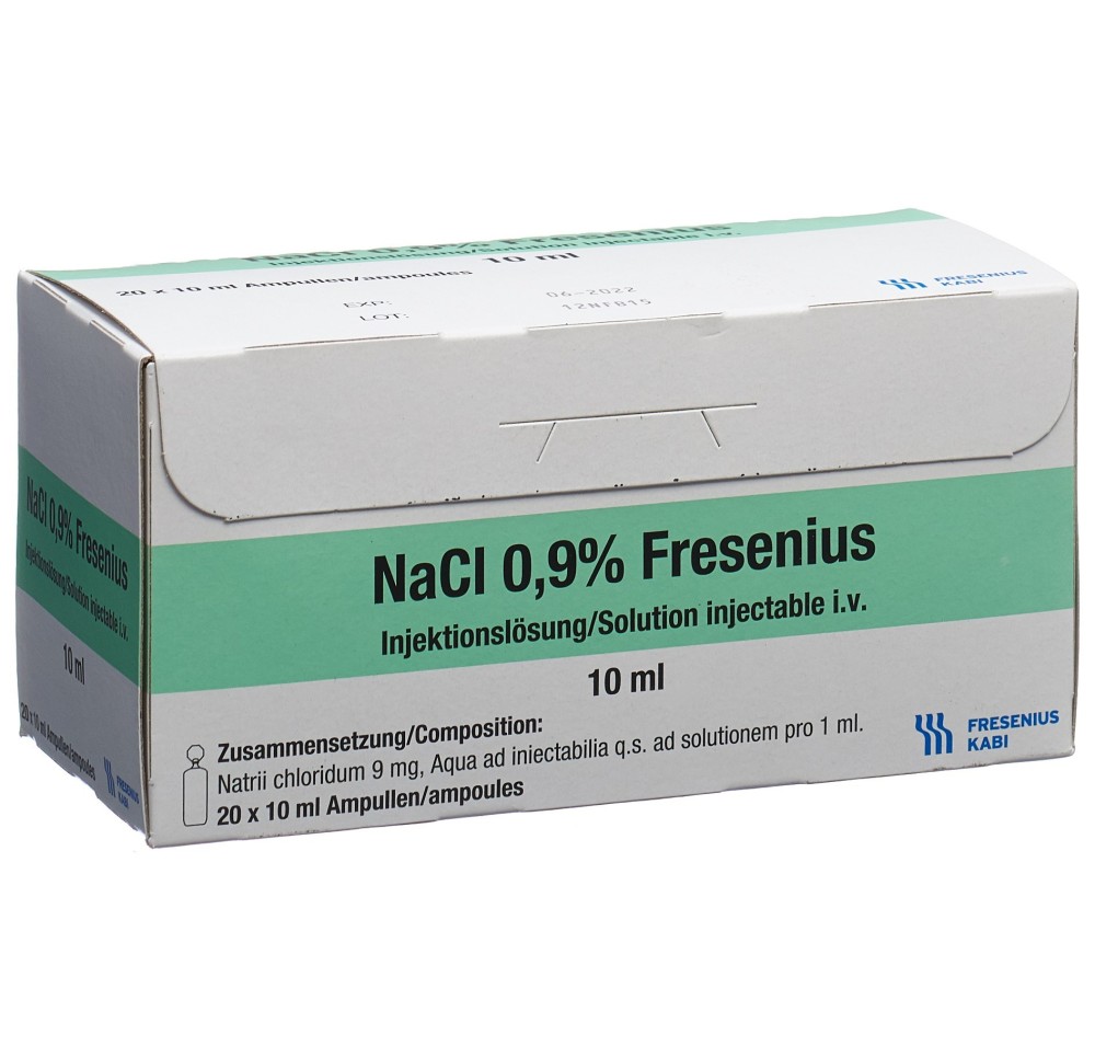 NACL Fresenius sol inj 0.9 % 10ml amp PP 20 pce