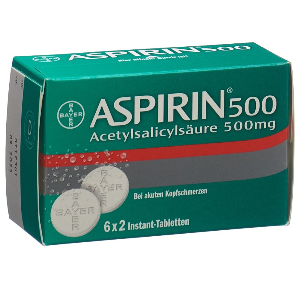 ASPIRINE cpr eff 500 mg 6 sach 2 pce