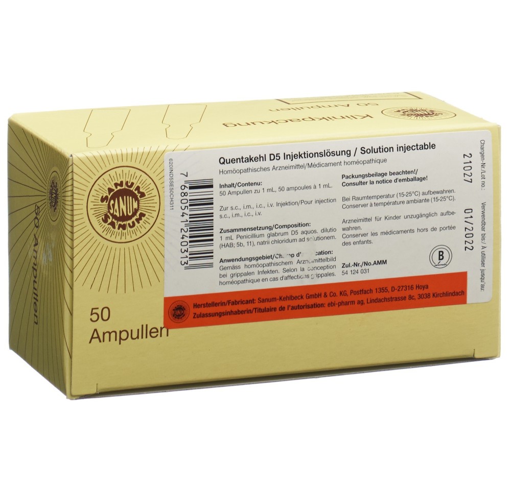 QUENTAKEHL sol inj 5 D 50 amp 1 ml