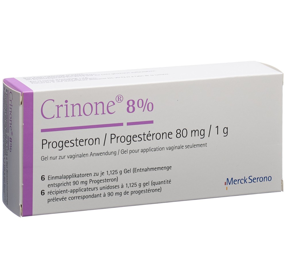 CRINONE gel vag 8 % 6 monodos 1.125 g
