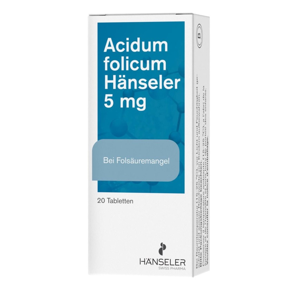 ACIDUM FOLICUM Hänseler cpr 5 mg 20 pce