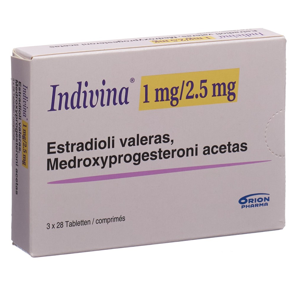 INDIVINA cpr 1mg/2.5mg 3 x 28 pce