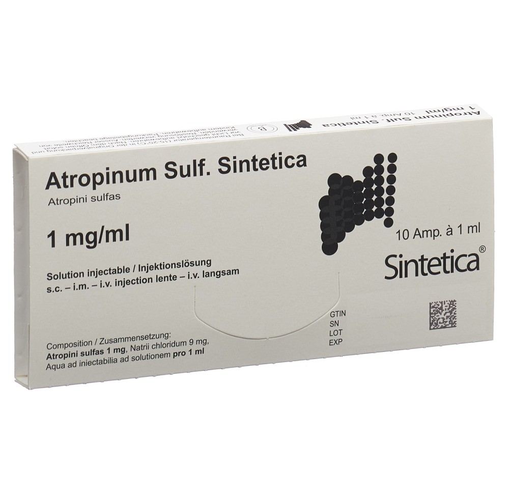 ATROPINUM SULF Sintetica 1 mg/ml 10 amp 1 ml