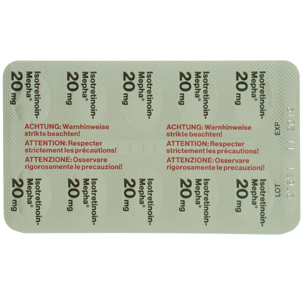 ISOTRETINOIN Mepha caps moll 20 mg 100 pce